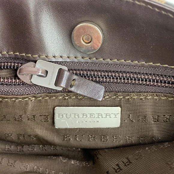 BURBERRY Beige Nova Check Small Coated Canvas Tote handbag Lined AUTHENTIC - Picture 12 of 17